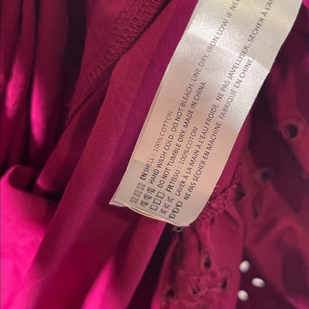 Anthropologie Magenta Eyelet Maxi Dress - Picture 7 of 10
